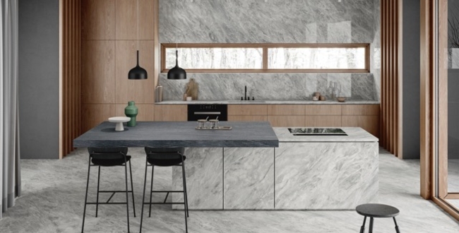 Porcelain stoneware Bardiglio Chiaro Lucidato Shiny 6 mm 1500x1500 фото №7