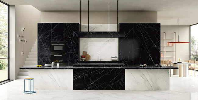 Стільниця з керамограніту Dark Marquina Silky 320x160х12 фото №3