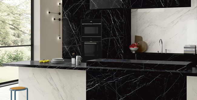 Porcelain countertope Dark Marquina Silky 320x160х12 фото №5