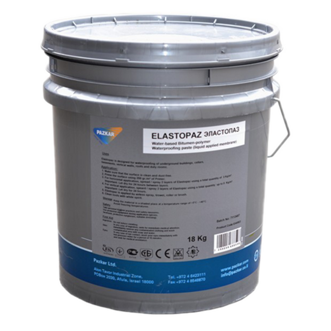 Water-based bitumen-polymer liquid membrane Elastopaz (18 kg) фото №1