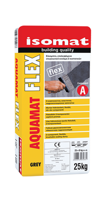 AQUAMAT-FLEX Flexible, 2-component, polymer-modified, waterproofing cement-based slurry фото №1