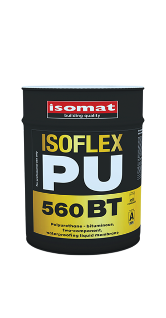 ISOFLEX-PU 560 BT Ультраеластична, 2-компонентна, поліуретаново-бітумна рідка гідроізоляційна мембрана. фото №1