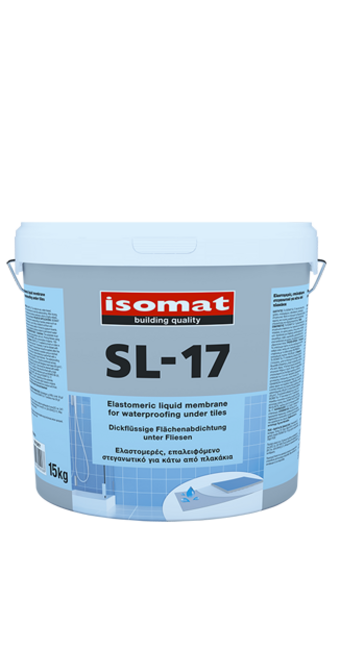 ISOMAT SL-17 Готова до використання еластомерна рідка мембрана для гідроізоляції під плитку у вологих приміщеннях. фото №1