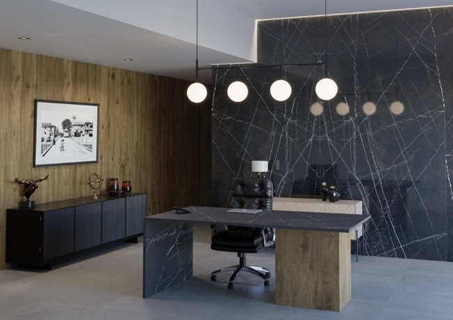 Porcelain stoneware worktop Marquina Black фото №3