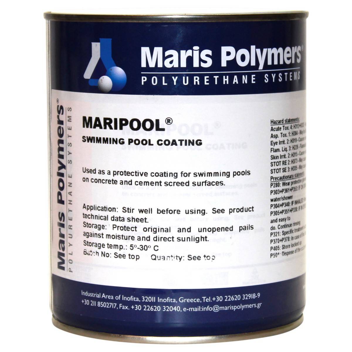 Краска, защитное покрытие для бассейнов Maripool (10 кг) голубой, бежевый, белый фото